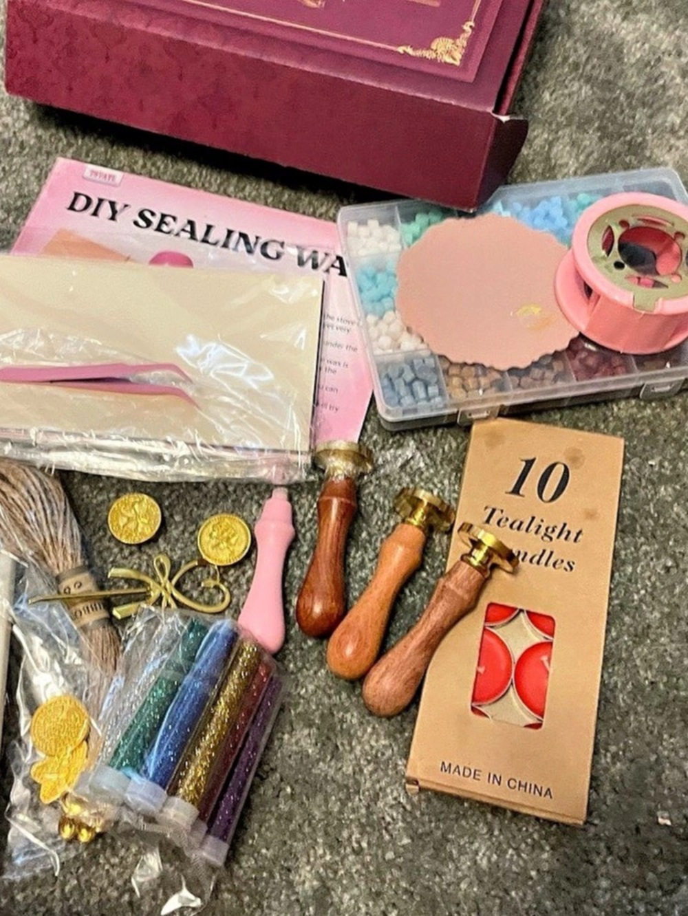 Sealing Wax Kit Wax Seal Kit Pink & Gold